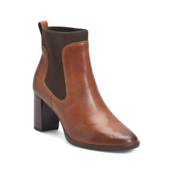 Born Brown Leather Chelsea Boots Women’s Size Heeled Ankle Booties 10M - Picture 1 of 10